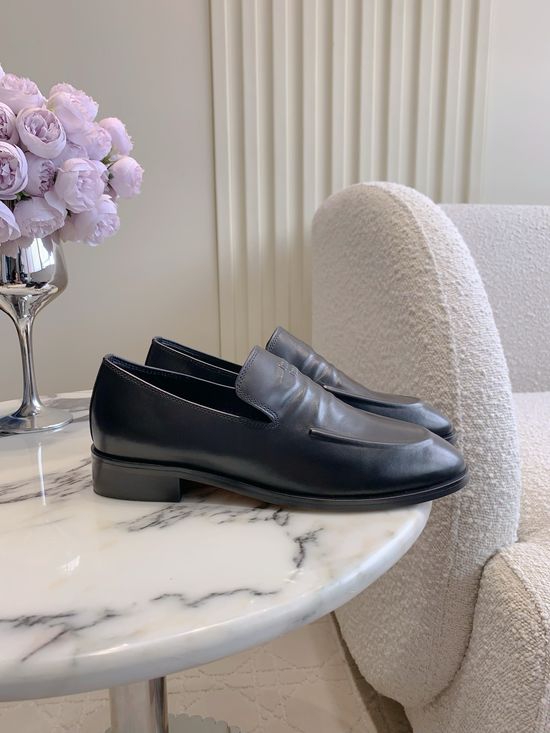 Miu Miu Vintage Leather Flat Loafers with Premium Leather Sole