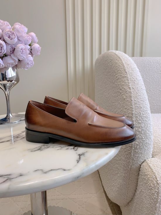 Miu Miu Vintage Leather Flat Loafers with Premium Leather Sole