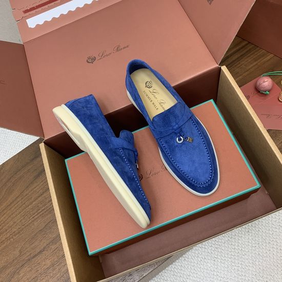 Loro Piana Premium Loafers Soft Calf Suede Upper Leather Insole Non-slip Rubber Sole