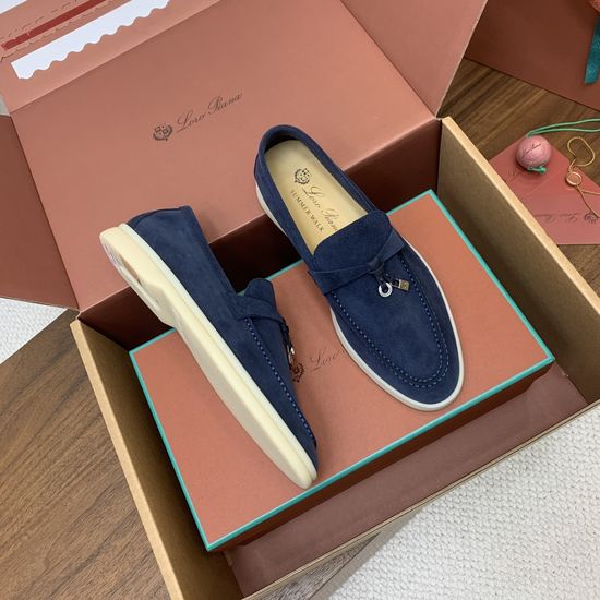 Loro Piana Premium Loafers Soft Calf Suede Upper Leather Insole Non-slip Rubber Sole