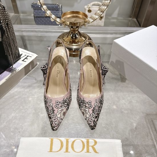 Christian Dior CD Rhinestone Decor High Heel Open Toe Sandals