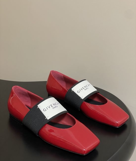 Givenchy Square Toe Leather Slip-on Mary Jane Flats