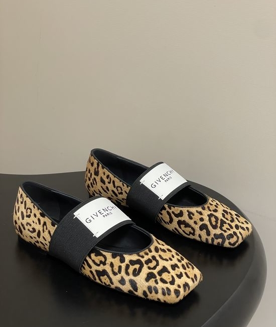 Givenchy Square Toe Leather Slip-on Mary Jane Flats