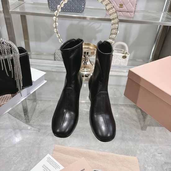 Miu Miu Chunky Heel Knee High Chelsea Boots