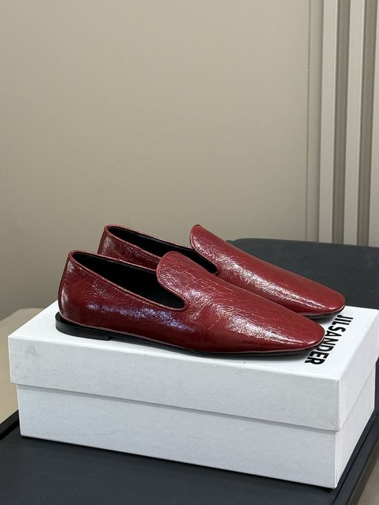 Jil Sanders Soft Waxy Leather Casual Comfortable Everyday Flats