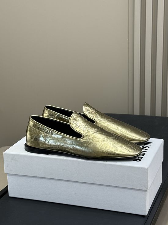 Jil Sanders Soft Waxy Leather Casual Comfortable Everyday Flats