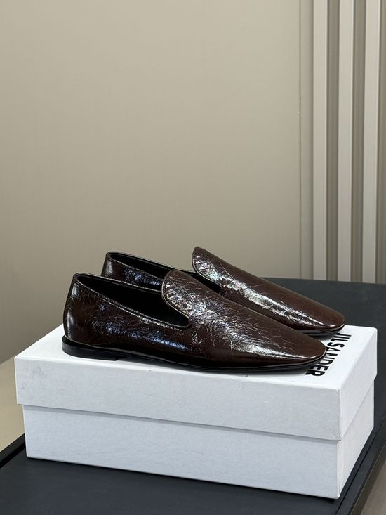 Jil Sanders Soft Waxy Leather Casual Comfortable Everyday Flats