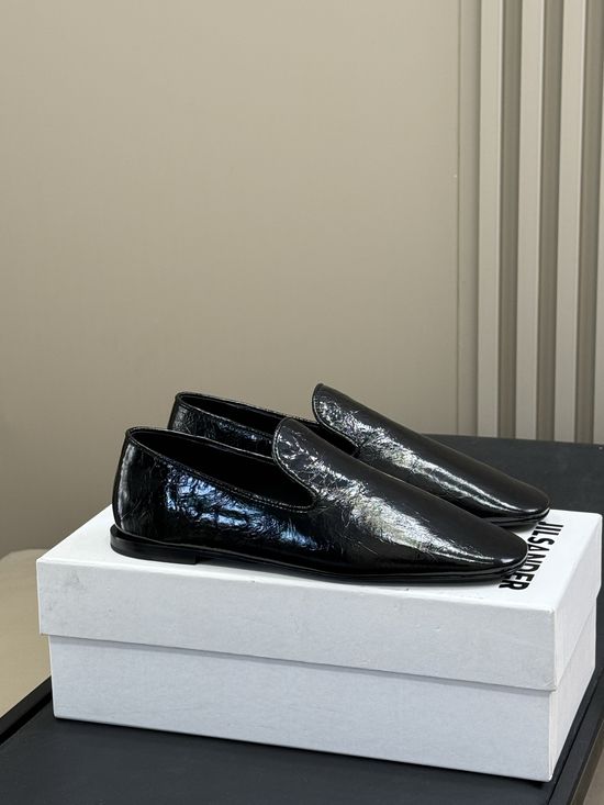 Jil Sanders Soft Waxy Leather Casual Comfortable Everyday Flats