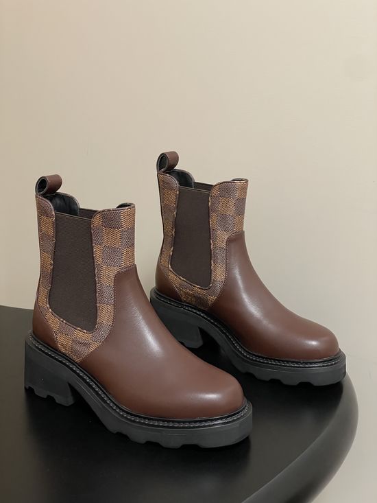 Louis Vuitton Colorblock Platform Chelsea Ankle Boots with Elastic Panels
