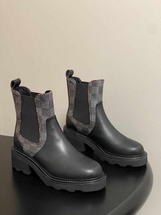 Louis Vuitton Colorblock Platform Chelsea Ankle Boots with Elastic Panels