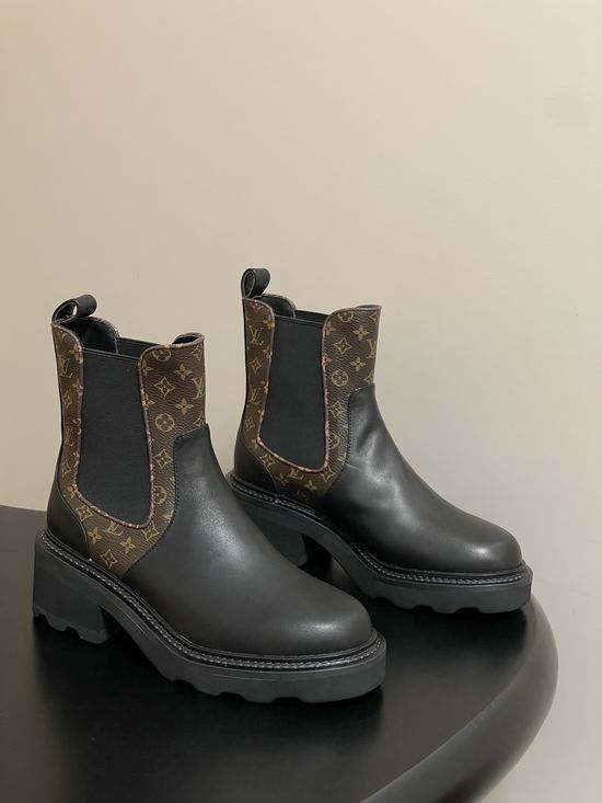 Louis Vuitton Colorblock Platform Chelsea Ankle Boots with Elastic Panels