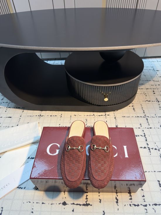 Gucci Horsebit Slip On Mules Versatile Daily Casual Shoes
