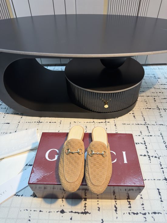 Gucci Horsebit Slip On Mules Versatile Daily Casual Shoes