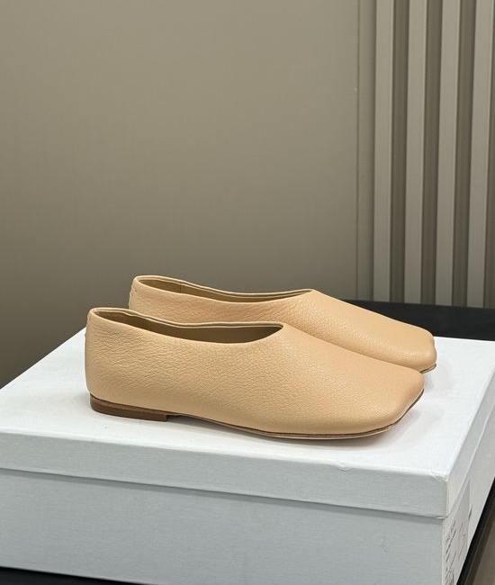 The Row Soft Sheepskin Square Toe Flat Comfort Shoes