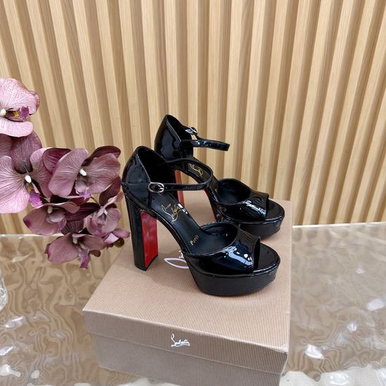 Christian Louboutine Handmade Rose Decor High Heel Dress Sandals Premium