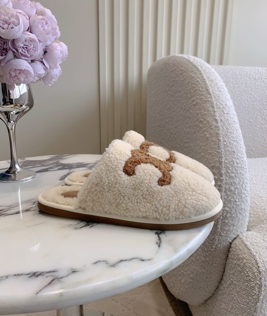Celine Wool Lined Mule Slippers Soft Cozy Fashion