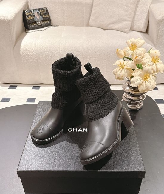 Chanel Knitted Stretchy Comfortable Elegant Casual Ankle Boots