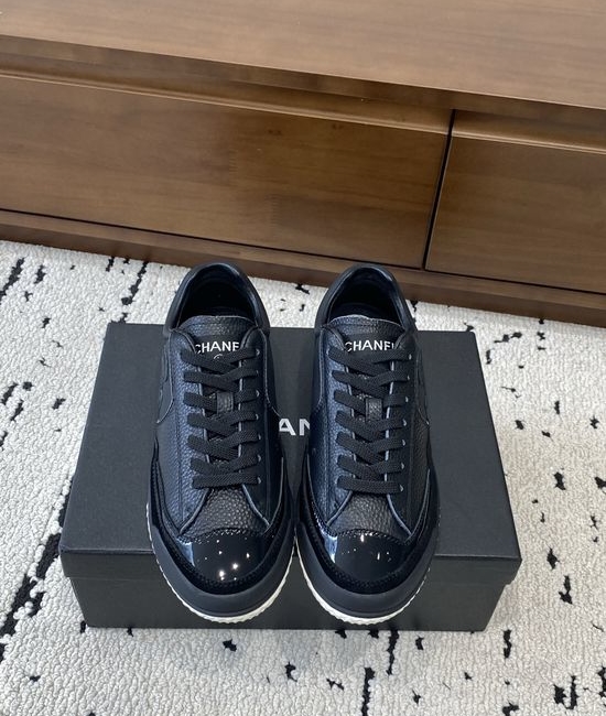Chanel Classic Casual Leather Sneakers Non-slip Sole