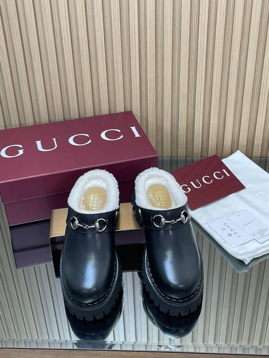Gucci Horsebit Mule Slippers Thick Sole Casual Comfortable Shoes