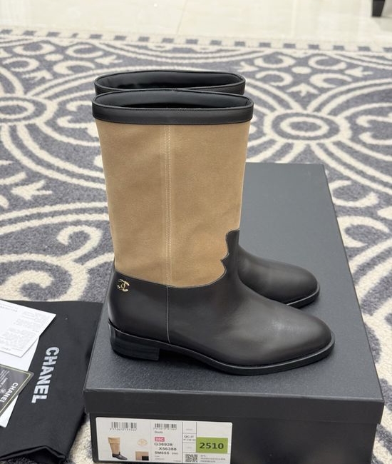 Chanel Suede Spliced Ankle Boots Soft Comfortable Leather Footwear