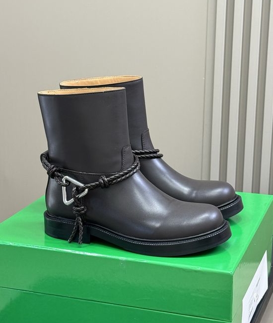 Bottega Veneta BV Knotted Ankle Boots with Metal Buckle Detail
