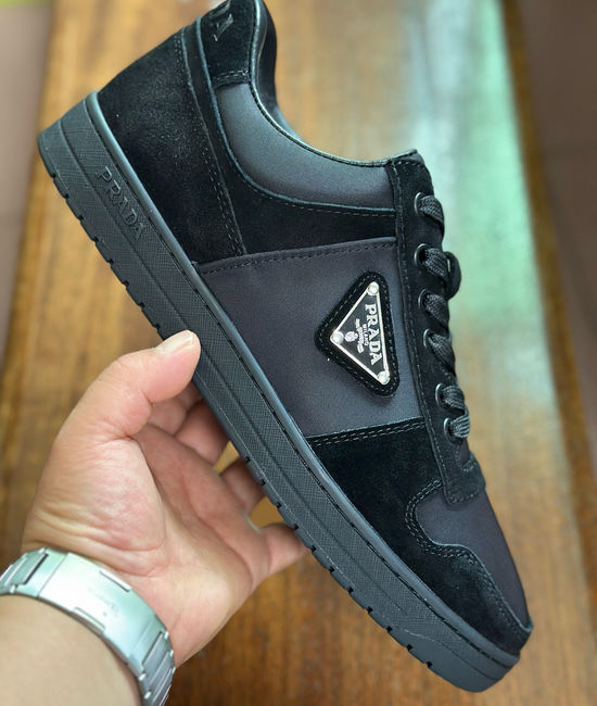 Prada Premium Leather Sneakers with Lightweight Flexible Sole