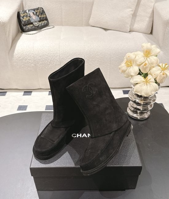 Chanel Suede Flat Boots Soft Comfortable Anti-Slip Durable