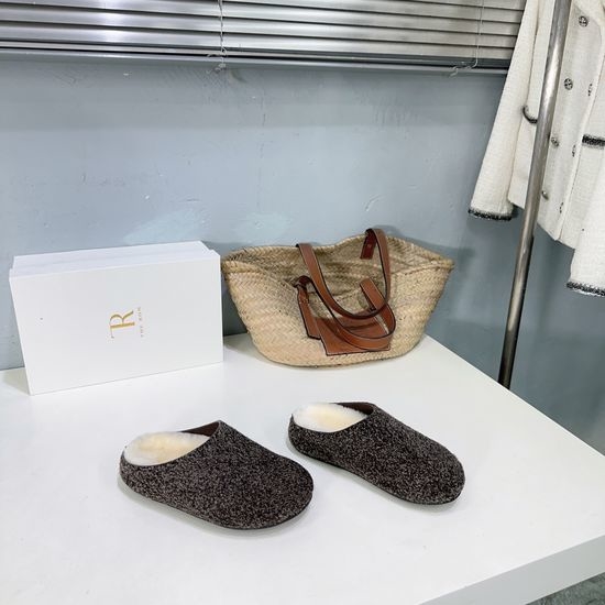 The Row Fleece Lined Mule Slippers Non Slip Sole Comfortable