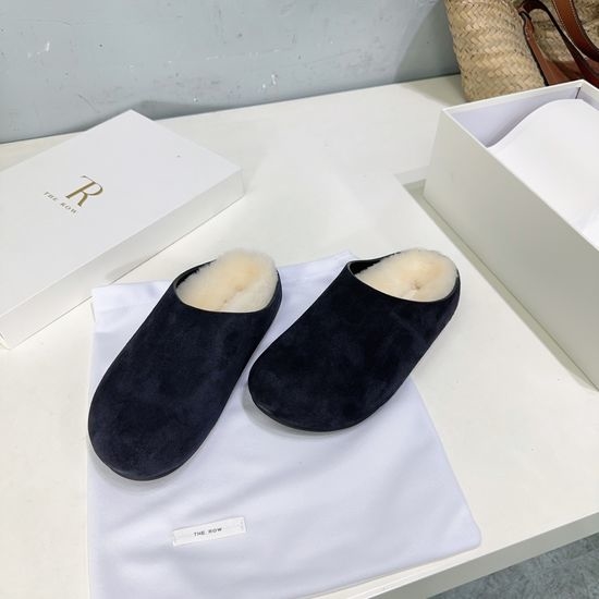 The Row Fleece Lined Mule Slippers Non Slip Sole Comfortable