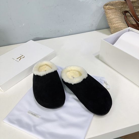 The Row Fleece Lined Mule Slippers Non Slip Sole Comfortable