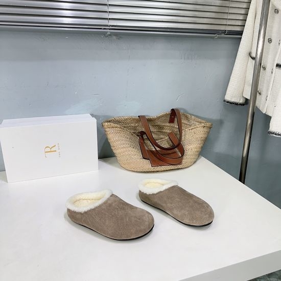 The Row Fleece Lined Mule Slippers Non Slip Sole Comfortable