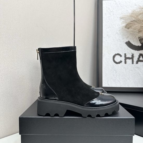 Chanel Genuine Leather Ankle Boots Premium Quality