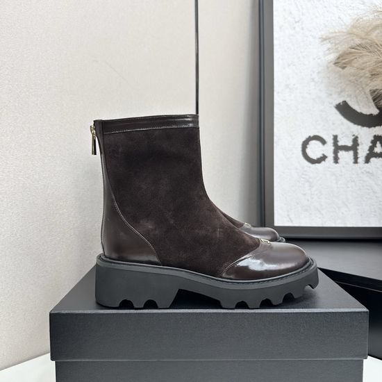 Chanel Genuine Leather Ankle Boots Premium Quality
