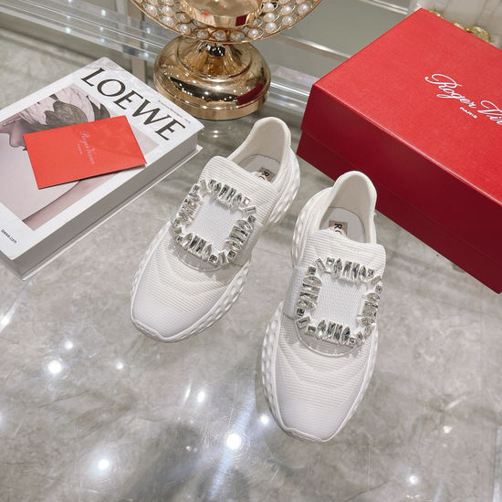 Roger Viver Rhinestone Buckle Comfortable Soft Casual Daily Sneakers