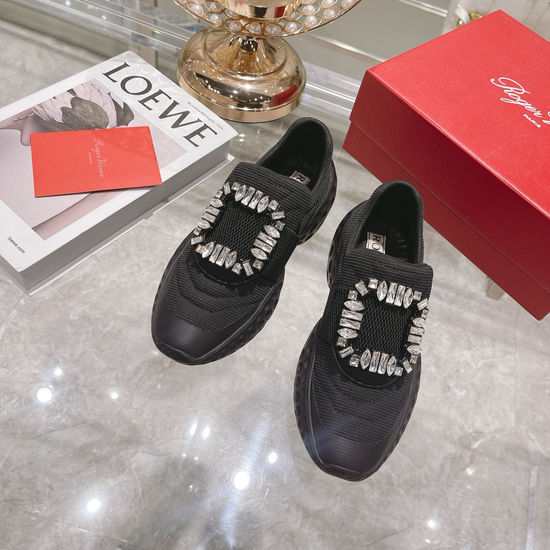 Roger Viver Rhinestone Buckle Comfortable Soft Casual Daily Sneakers