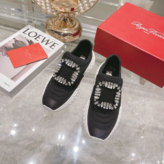 Roger Viver Rhinestone Buckle Comfortable Soft Casual Daily Sneakers
