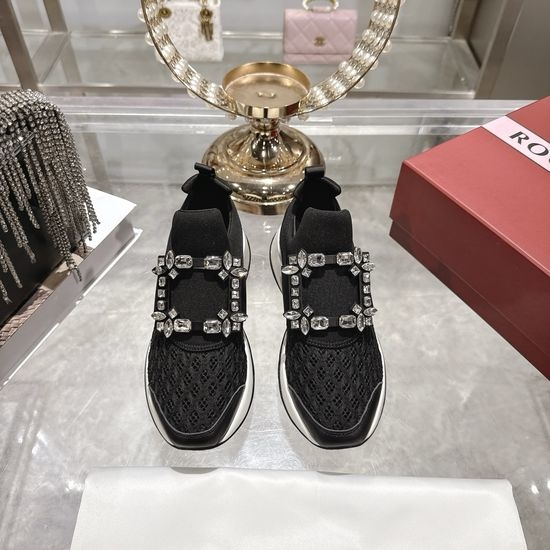 Roger Viver RV Rhinestone Buckle Breathable Casual Daily Walking Sneakers
