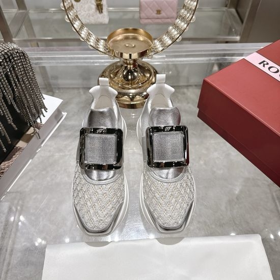 Roger Viver RV Rhinestone Buckle Breathable Casual Daily Walking Sneakers