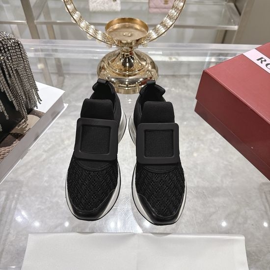 Roger Viver RV Rhinestone Buckle Breathable Casual Daily Walking Sneakers