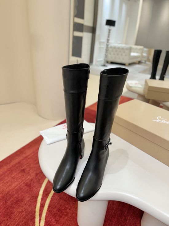 Christian Louboutine Premium Calfskin Ankle Boots Full Sheepskin Lining