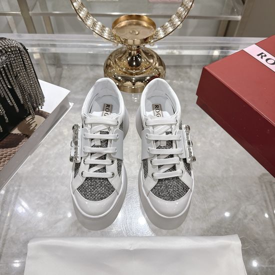 Roger Viver Diamond Buckle Thick Sole Casual Shoes Comfortable Daily Wear