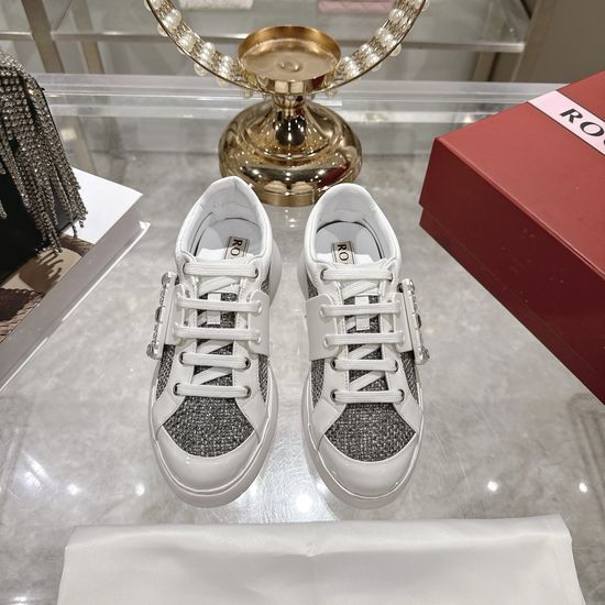 Roger Viver Diamond Buckle Thick Sole Casual Shoes Comfortable Daily Wear