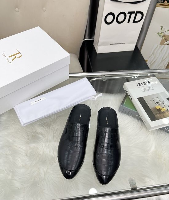 The Row Minimalist Retro Leather Mules Comfortable Casual Slip-on Shoes
