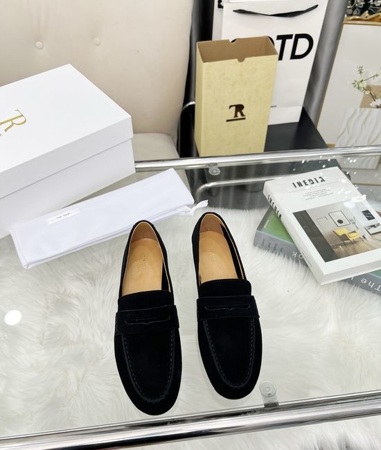 The Row Minimalist Soft Leather Square Toe Casual Comfortable Flats