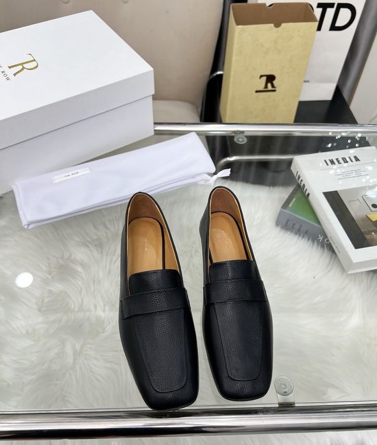 The Row Minimalist Soft Leather Square Toe Casual Comfortable Flats