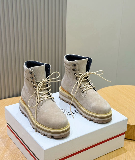 Moncler Premium Suede Leather High-top Ankle Boots for Daily Wear