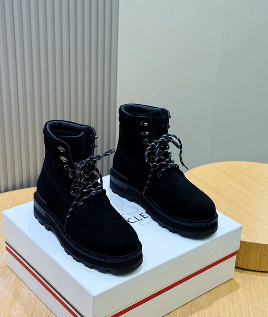 Moncler Premium Suede Leather High-top Ankle Boots for Daily Wear