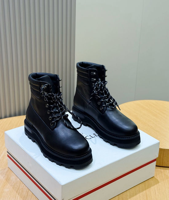 Moncler Premium Suede Leather High-top Ankle Boots for Daily Wear