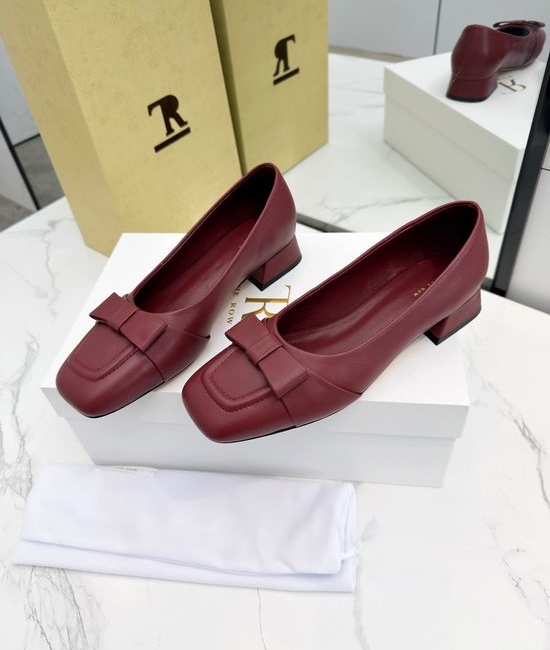 The Row Minimalist Bow Slip On Loafers Soft Leather Casual Shoes