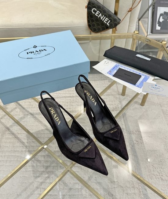 Prada Suede Pointed Toe Stiletto High Heel Dress Pumps